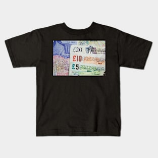 United Kingdom Five, Ten and Twenty Pound Notes Kids T-Shirt